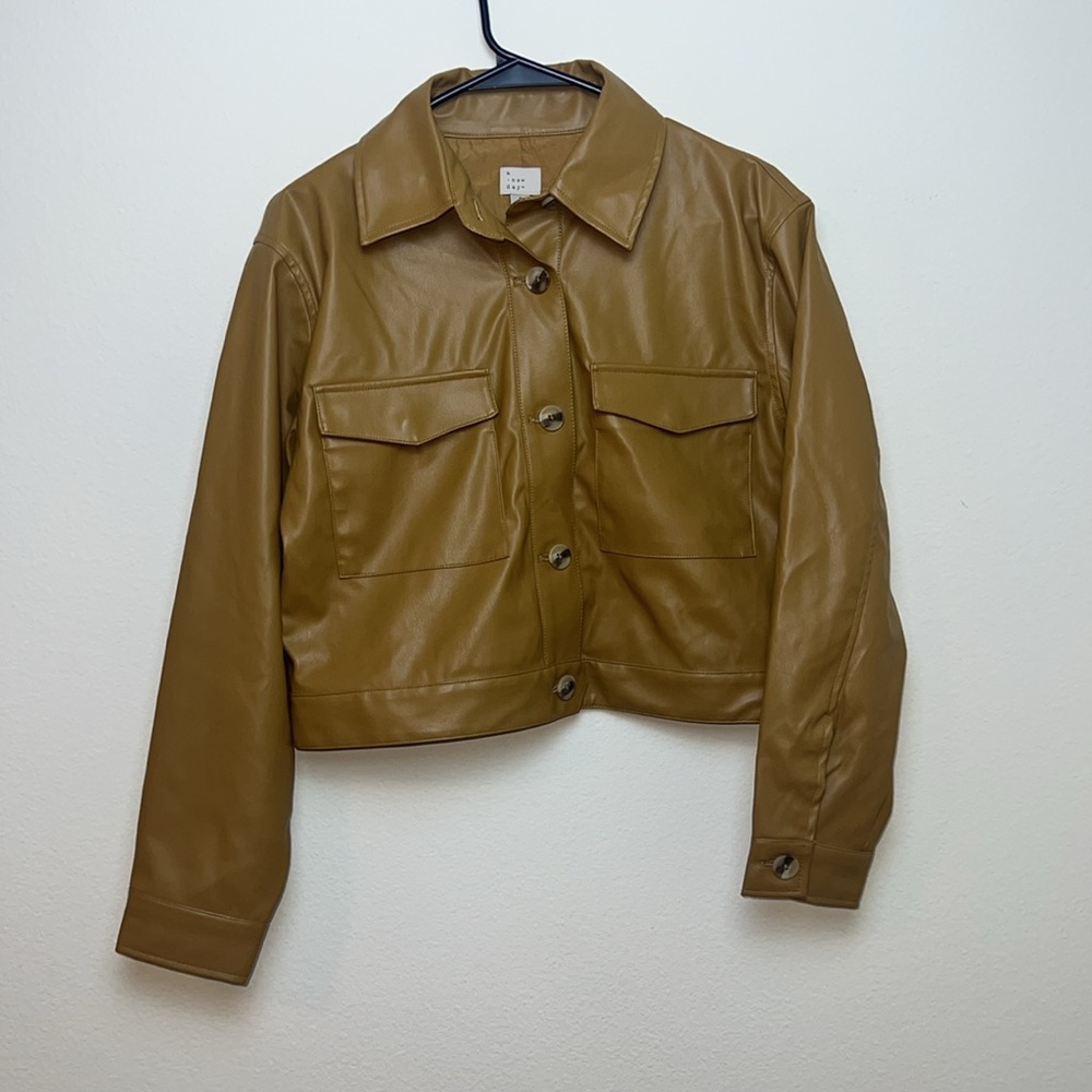 A New Day NWOT Light Brown Faux Leather Jacket